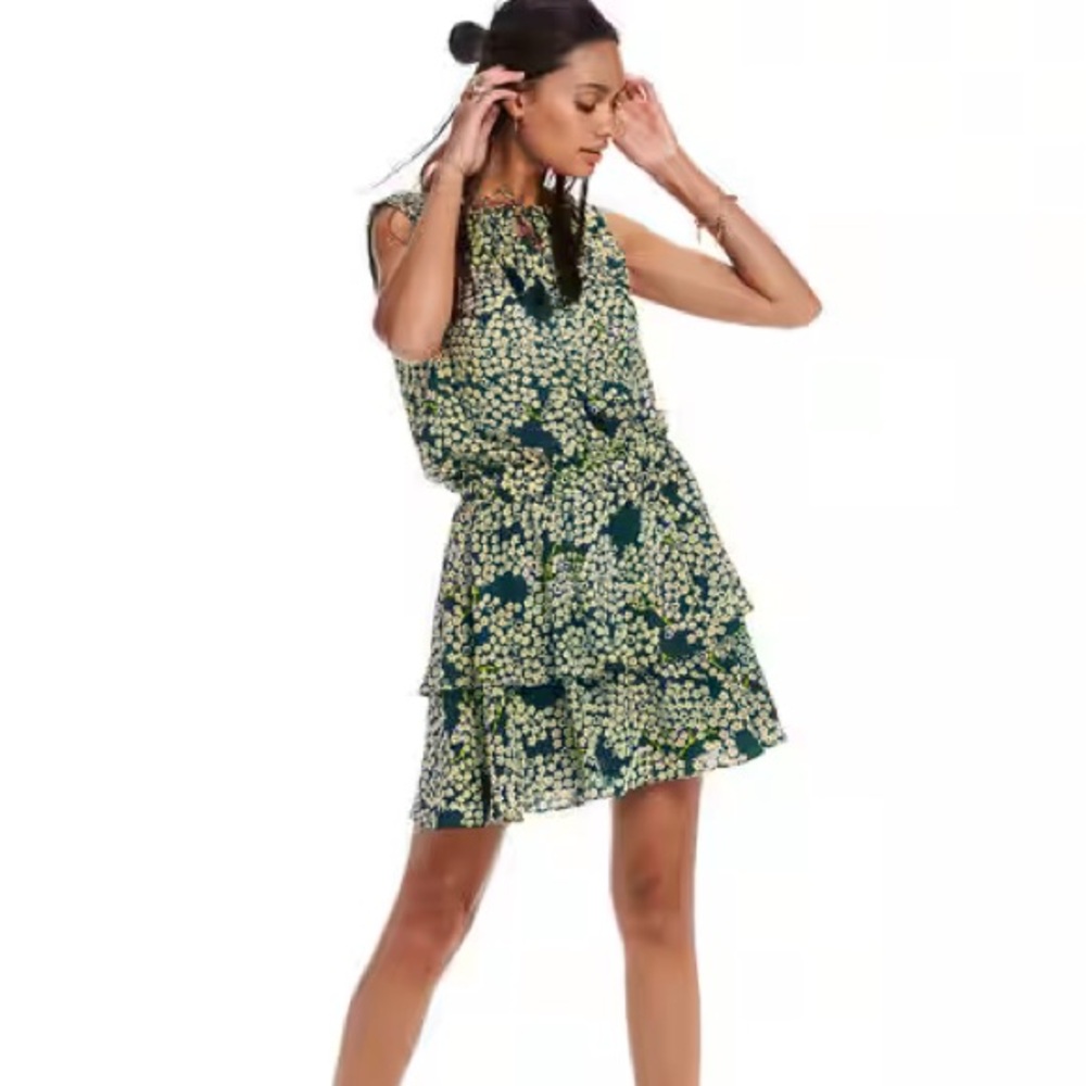 Scotch and Soda - Floral Print Tiered Tassel Tie Dress